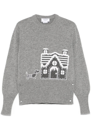 Thom Browne holiday scenery merino wool sweater - Grey