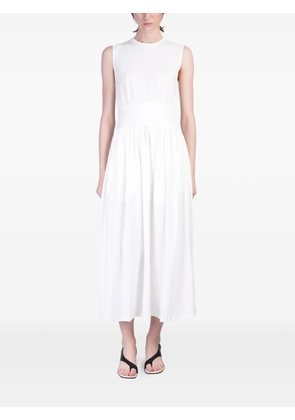 TOTEME ribbed gathered skirt dress - White
