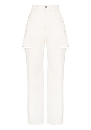 Maison Margiela distressed straight-leg jeans - White