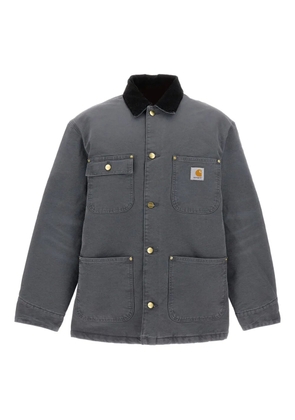 Carhartt WIP corduroy-collar patch-pocket jacket - Grey