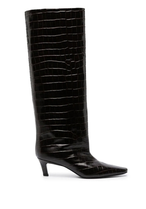 TOTEME crocodile-embossed knee-high boots - Brown