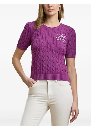 Lauren Ralph Lauren cable-knit short-sleeve sweater - Purple