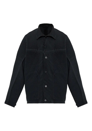 Homme Plissé Issey Miyake Monthly Colors: September plissé buttoned overshirt - Black