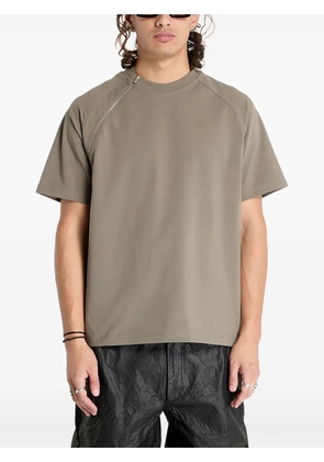 HELIOT EMIL zip-detailing T-shirt - Green