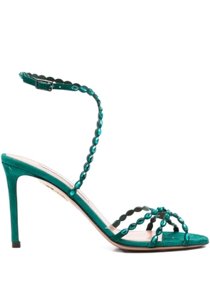 Aquazzura 90mm Love Struck embellished stiletto sandals - Green