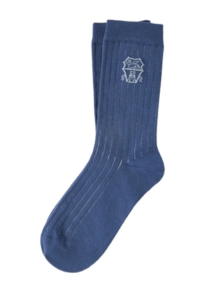 Brunello Cucinelli logo-detail socks - Blue