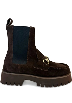 Gucci horsebit platform boots - Brown