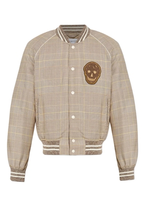 Alexander McQueen checked bomber jacket - Neutrals