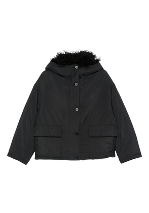 Yves Salomon faux fur-trim hooded jacket - Black