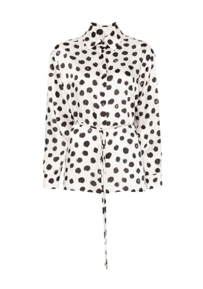 LIU JO polka-dot belted shirt - White