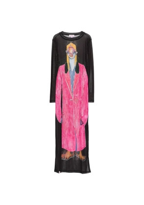 Charles Jeffrey Loverboy powermesh print maxi dress - Black