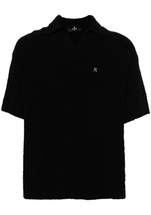 Represent bouclé knit polo shirt - Black
