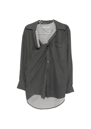 Alexander Wang logo-print shirt dress - Grey