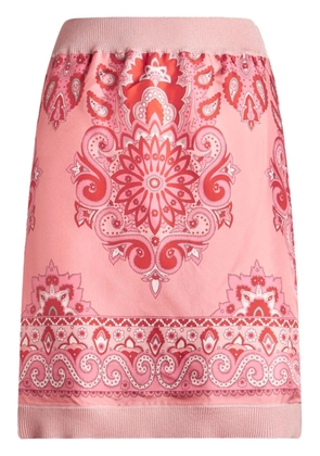 ETRO printed-panel knitted skirt - Pink