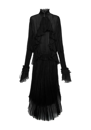 Blumarine pleated ruffled maxi dress - Black