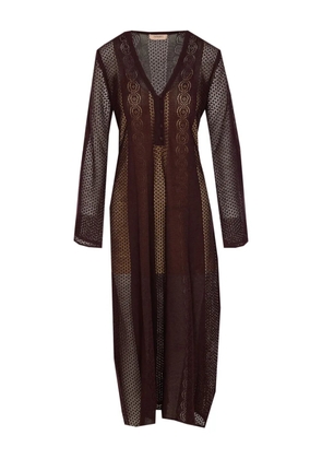 TWINSET perforated-knit dress - Brown