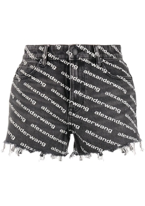 Alexander Wang Bite logo-print denim shorts - Grey