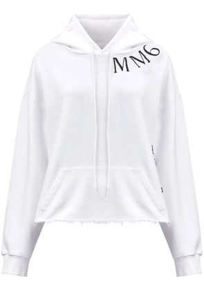 MM6 Maison Margiela logo-print hoodie - White