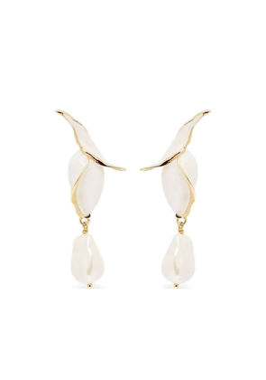 ERDEM flower-bud pearl earrings - White