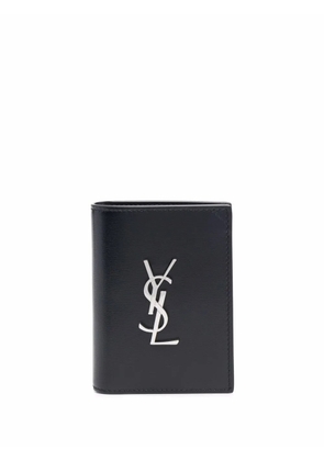 Saint Laurent logo-lettering leather wallet - Black
