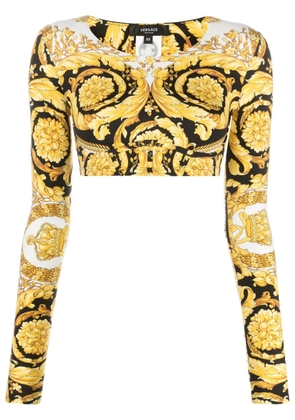 Versace Barocco-print crop top - White