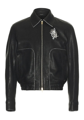 AMIRI embroidered leather jacket - Black