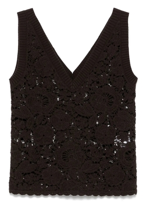 P.A.R.O.S.H. open-knit top - Brown