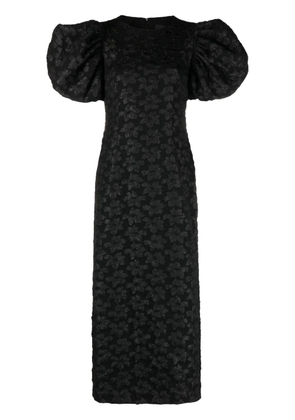 ROTATE BIRGER CHRISTENSEN 3D floral-jacquard midi dress - Black