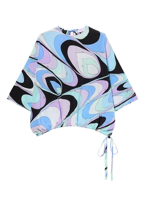 PUCCI onde-print silk top blouse - Blue