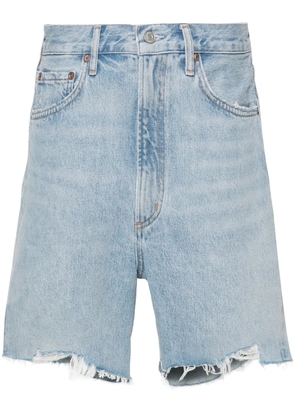 AGOLDE Stella distressed denim shorts - Blue