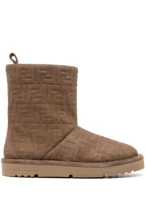 FENDI FF jacquard boots - Brown