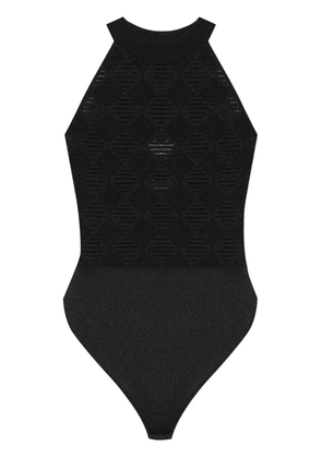 Balmain geometric-jacquard high-neck bodysuit - Black