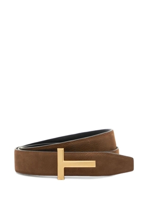 TOM FORD T-buckle reversible leather belt - Brown