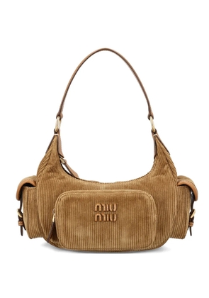 Miu Miu Pocket corduroy shoulder bag - Brown