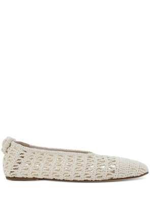 Magda Butrym crochet ballerina shoes - Neutrals
