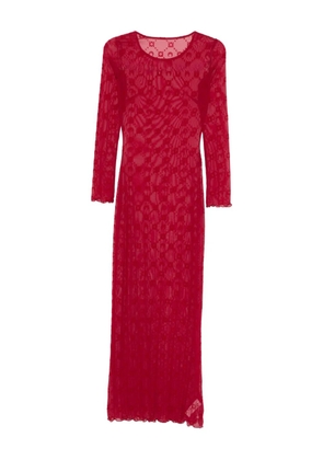 Marine Serre patterned long-sleeve maxi dress - Red