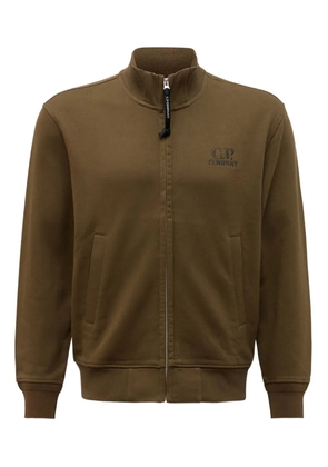 C.P. Company zip-up logo-embroidered sweatshirt - Brown
