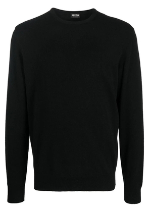 Zegna crew neck cashmere sweater - Black