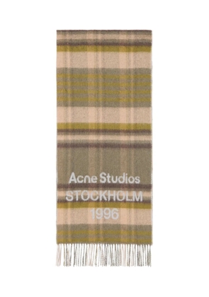 Acne Studios plaid fringed scarf - Green