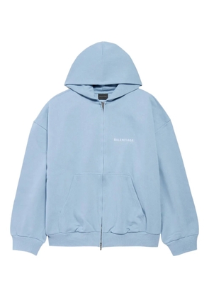 Balenciaga zip-fastening hoodie - Blue