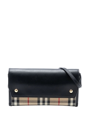 Burberry Pre-Owned 2018-2025 House Check Canvas and Leather Phone Pocket crossbody bag - Brown