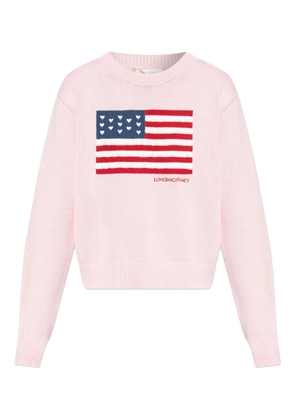 LoveShackFancy Blushing flag-knit sweater - Pink