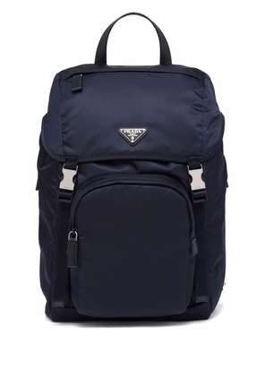Prada Re-Nylon triangle logo backpack - Blue