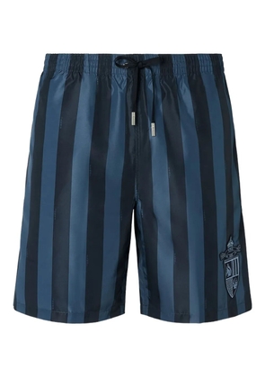 FENDI striped logo swimsuit - Blue