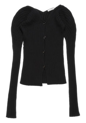 Acne Studios button-up ribbed cardigan - Black