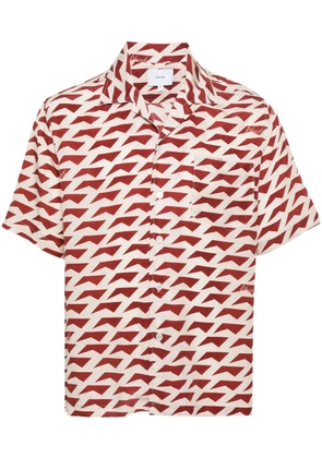 RHUDE geometric-pattern silk shirt - Red