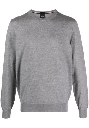 BOSS fine-knit virgin wool jumper - Grey