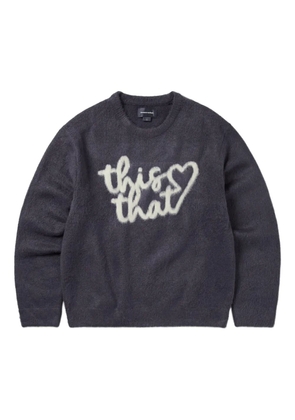 This Is Never That heart-logo knit sweater - Blue