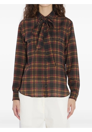 Saint Laurent Lavallière tartan shirt - Brown