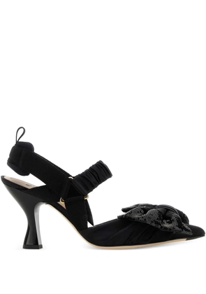 FENDI Colibri bow-detail heeled pumps - Black